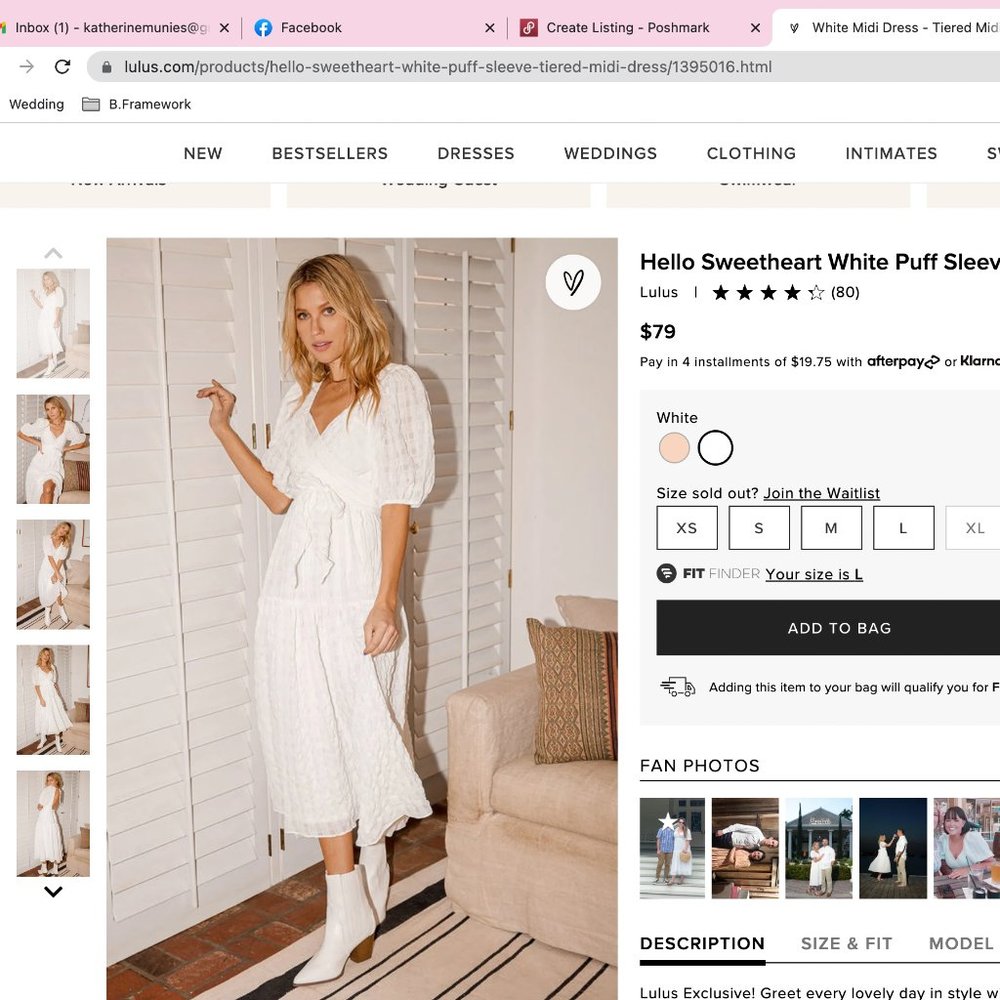 Lulus Hello Sweetheart White Puff Sleeve Tiered Midi Dress